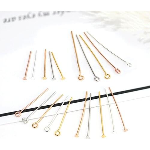 10pcs Mixed Metal Color 24mm Eye Head Pin Needles Beads Supplies for Jewelry Making Accessories Earring Findings Diy