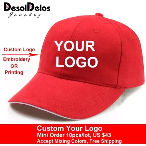 10pcs/lot High Quality DIY Your Own Cap Custom Logo Caps Women Men Snapback Blank Customized Hats Dad Printed Cap Free Shipping