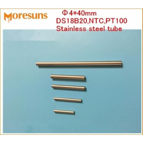 Fast Free Ship 10pcs 4*40mm Single head stainless steel tube/Thermocouple,RTD,PT100,NTC,DS18B20 Stainless steel sensor probe