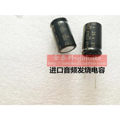 2020 hot sale 10pcs/30pcs Import 25V4700UF 16X25 audio capacitor black gold 105 degrees ELNA for electrolysis free shipping