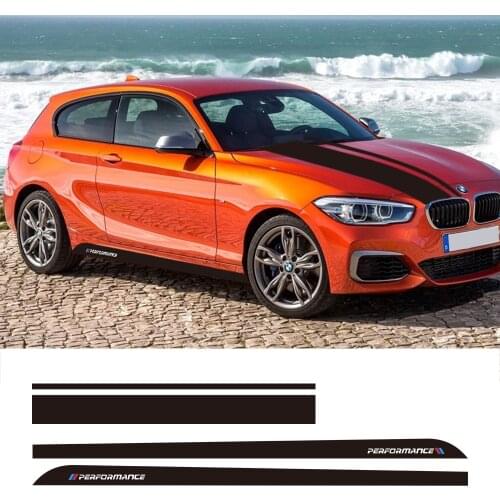 3PCS Performance striped side skirt front cover body sticker for BMW E90 E92 E93 F20 F21 F30 F31 F32 F33 F34 F15 F10 F11 F02 G30