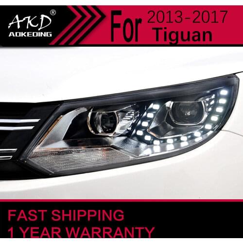 AKD Car Styling Head Lamp for Volks Wagen Tiguan Headlights 2013-2016 Tiguan LED Headlight LED DRL D2H H7 Hid Bi Xenon Beam