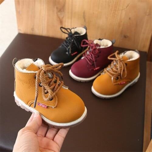 Disney Martin boots boots boys girls fashion short boots at the end of British beef tendon antiskid big cotton warm boots