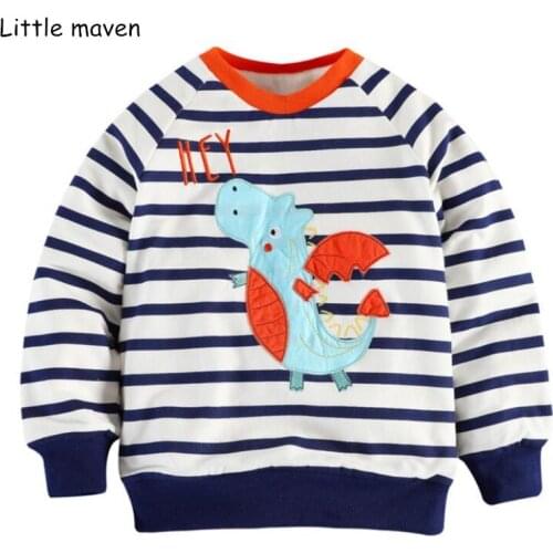 Little maven 2018 autumn new boys brand clothes children Hoodies & Sweatshirts boys cotton dinosaur Sweatshirts fleece F0006