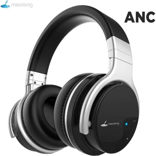Meidong E7B Active Noise Cancelling Bluetooth Headphones Wireless Headset with Microphone over Ear Stereo Deep Bass 30H Playtime