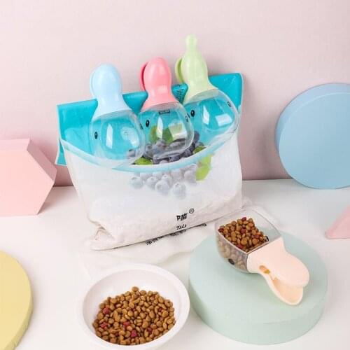 50g Multifunction Pet Bowl Food Spoon Drinking Bowl Pet Feeder Water Measuring Spoon Bag Sealing Clip Cat Dog Pet Product
