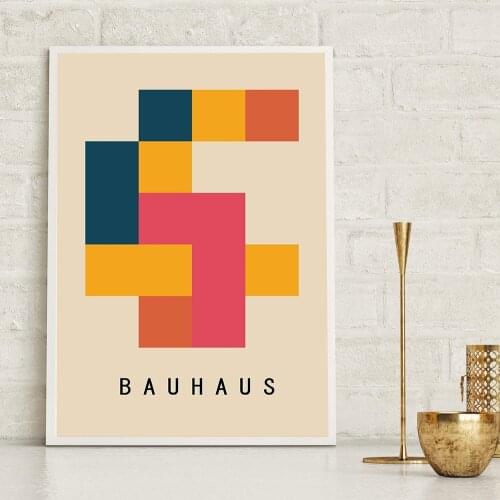 Posters and Prints Bauhaus Abstract Geometric Weimer Exhibition Poster Wall Art Picture Canvas Painting for Room Home Decor
