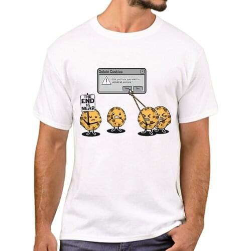 TEEHUB Deleting Cookies Is A Serious Threat Men T-Shirt Funny Cookies Printed T Shirts Short Sleeve Casual Tshirts Cool Tee