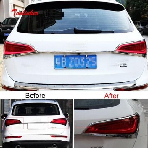 Tonlinker Exterior Rear headlight Cover case Stickers for AUDI Q5 2010-17 Car styling 2 PCS ABS Chrome decoration Cover stickers