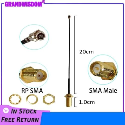 Extension Cord U.FL IPX to RP-SMA male Connector Antenna IOT RF Pigtail Cable Jumper for PCI WiFi Card RP-SMA Jack to IPX RG178