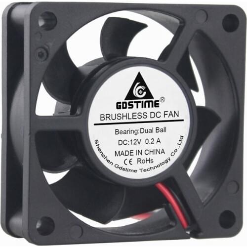 100 Pieces Gdstime DC 12V 60x60x20mm Dual Ball Bearing Machine Motor Cooler Cooling Fan 60mm x 20mm 6020 6cm