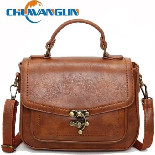 Chuwanglin Vintage Lock Women Leather Handbags Messenger Shoulder Bags Ladies Tote Hand Bags Womens Sac A Main Femme G122710