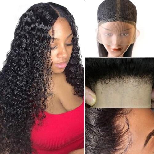 Water Wave Lace Front Human Hair Wigs 13X6 T part Transparent Lace Wigs 150 density Peruvian Deep PartRemy 4x4 Lace Closure Wigs