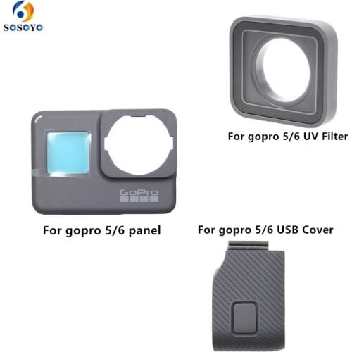 Repair parts UV Filter /panel / USB Protective cover Case For GoPro Hero 5 / 6 Sport action camera accessories