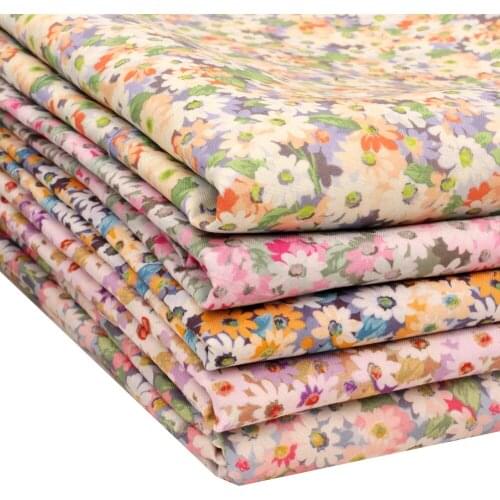 Polyester Fabric By Half The Meter Printed Cloth Sheets Flowers Sewing Fabrics DIY Craft Supplies Mask Dress Making 45*150cm 1pc