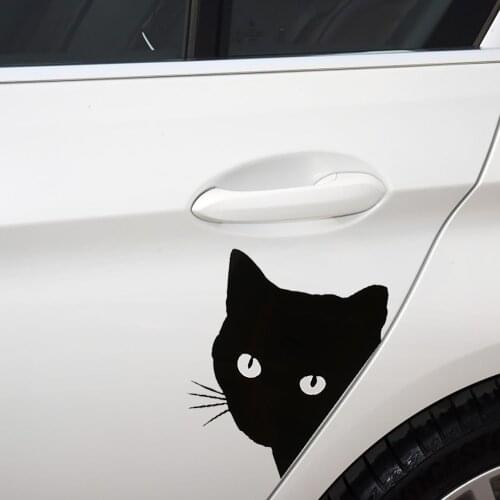 12*15CM CAT FACE PEERING Car Sticker Decals Pet Cat Motorcycle Decorative Stickers Car Window Decals cat stickers for car