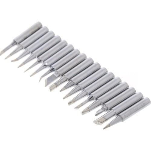 17Pcs Lead-Free Soldering Iron Tip Pure Coppe 900M-T Welding Tool Head For HAKKO 936 YIHUA Soldering Station
