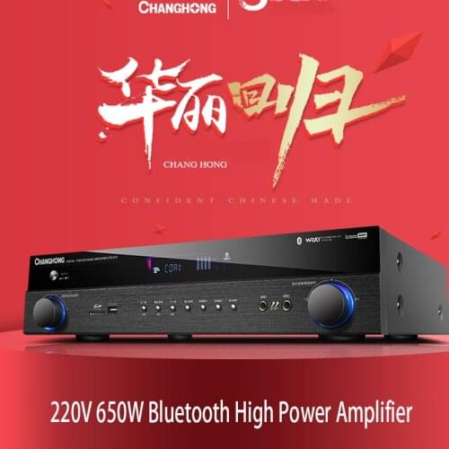 220V 650W 4.0 Bluetooth Amplifier 5.1 Channel Digital Amplifier Home High Power Professional HIFI Karaoke Fever Amplifier