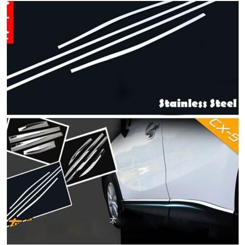 4PCS Stainless Car door Side Molding Trim cover Protector For Mazda CX5 CX-5 2012 2013 2013 2014