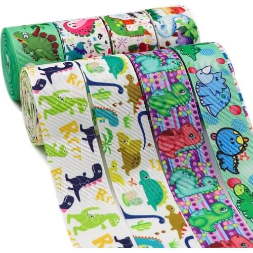 5 Yards 1.5'' 38MM DinosaurPrinted Ribbon For Hair Bows DIY Crafts Handmade Accessories Y2021030801
