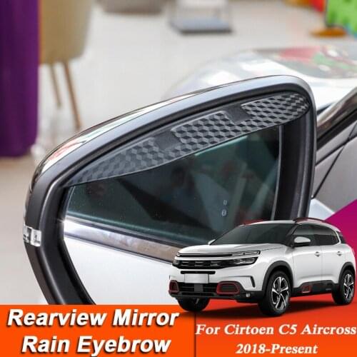 Car-styling For Citroen C5 Aircross 2018-PresenCarbon Fiber Rearview Mirror Eyebrow Rain Shield Anti-rain Cover External Sticker