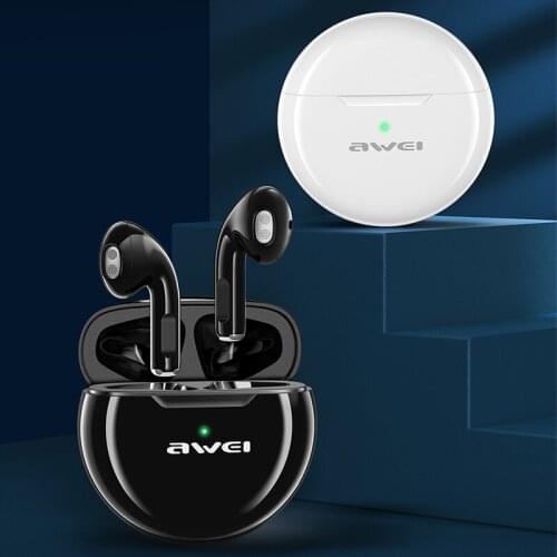 Bluetooth Headset 5.0 AWEI T17 TWS Bluetooth Headsets Wireless Gaming Mini in Ear Type-C Charging With Microphone For Sport Game