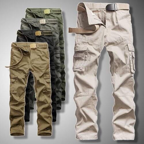Men Cargo Pants 2021 New Military Long Trousers Mens Multi-pocket Cargo Pants Plus Size Brand Spring Autmun Outdoor Work Pants