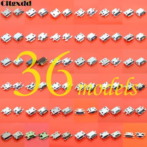 Cltgxdd 36model Micro usb jack connector charging socket female V8 Port plug 5Pin 7Pin for Samsung Huawei Lenovo phone tablet pc