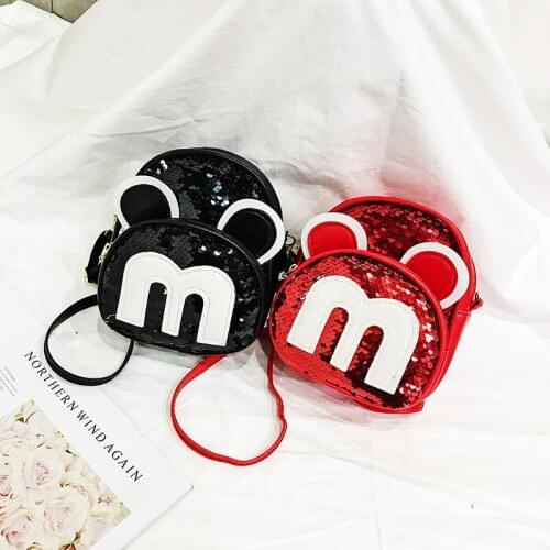 Childrens New Plush Backpack Creative Sequin Backpack Cute Mickey Minnie Versatile Princess Shoulder Bag for Boys& Girls Bags