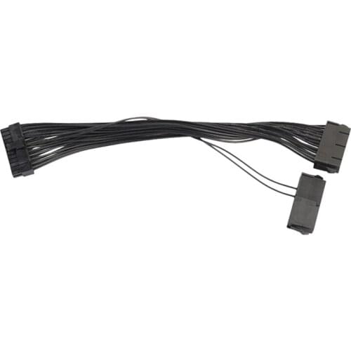 Dual Start Power Cord Dual Power Start Cord 30cm Motherboard 24Pin Synchronous Power Cord 18AWG