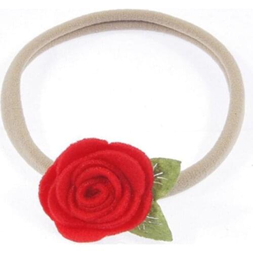Hot Sale Nylon Headband Kids Felt Flower Headband Little Girls Hair Accessories Kids Headband Felt Flower Nylon Headband