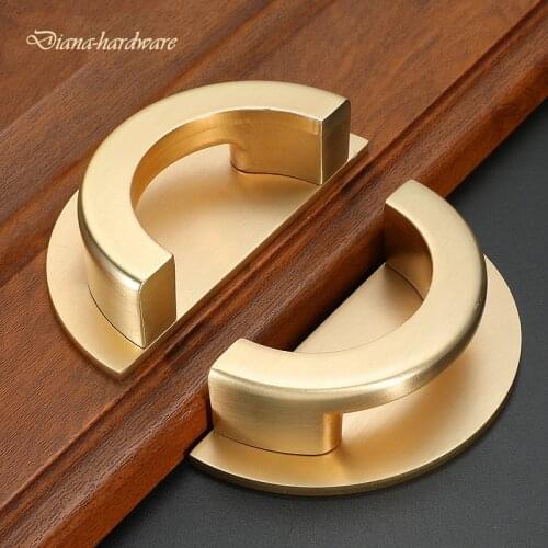 Chinese Round Handles Drawer Pulls and Knobs Cabinet Furniture Hidden Recessed Flush Handle Sliding Hinged Door Handle Hardware