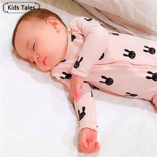 Newborn Baby Boy Clothes Infant Romper Long Sleeve Rabbit Print Cute Baby Girl Rompers Jumpsuit Pajamas Baby Clothing Body suit