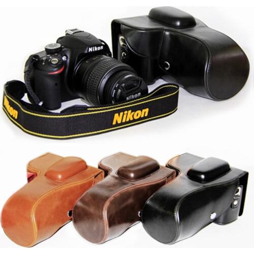 Leather Camera case bag Grip For Nikon D3100 D3200 D3300 D3400