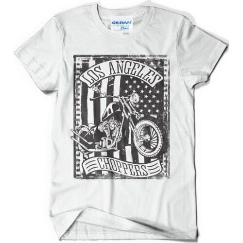 Summer Streetwear White Tee Shirt Flag and Biker graphic T shirts New Fashion Mens Short Sleeve T shirt Cotton T-Shirts