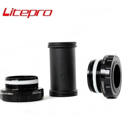 Litepro Bike Bottom Bracket Bicycle Ceramic Bearing One Body Crankset Bottom Bracket BB86 Press-in / BB68 Thread Bottom Brackets