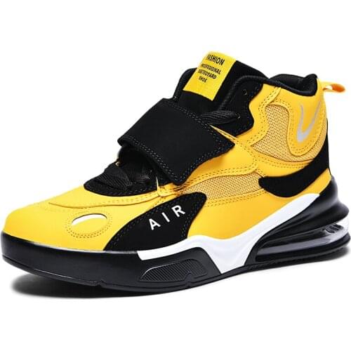 Men Autumn Winter Warm Plush Air Cushion Basketball Shoes High Top Basket Femme Women Ankle Boots Athletic Basketball Sneakers