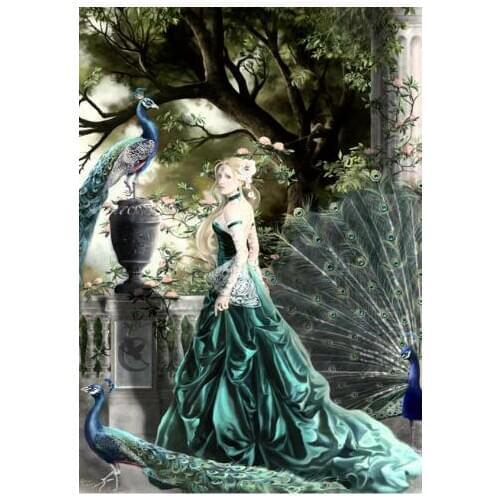 Cross Stitch Kits Crafts Oil Painting Peacock and beauty Art Needlework 14CT Unprinted Embroidered Handmade Wall Home Decor