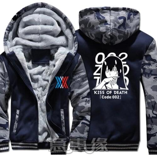 New Winter Warm DARLING in the FRAN Hoodies Anime Hooded Coat Thick Zipper cardigan Jacket Sweatshirt