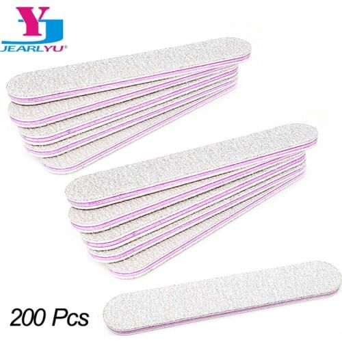 200 Pcs/Lot Grey Straight Nail File Grinding Polishing File Nails Accessories Disposable Saw 100/180 Sanding Manicure Wholesale
