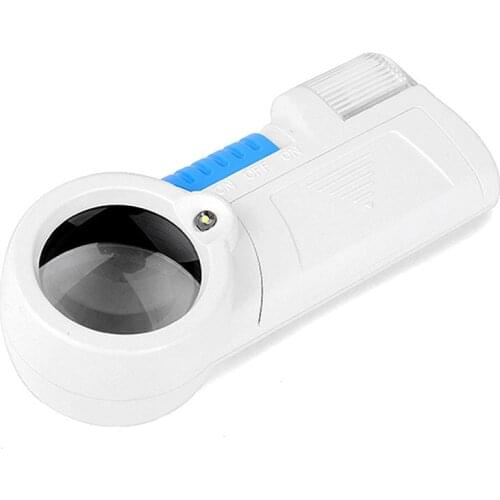 12x HD LED Light Magnifying Glass Plastic Pocket Compact Handheld Reading with Flashlight Function