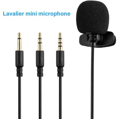 Mini Portable Clip-on Microphone Condenser Lavalier Tie Clip Microphone For Audio Studio Wired Mic For PC Laptop