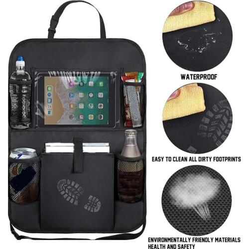 2Pcs Car Seat Back Oxford Cloth Multi-Pocket Storage Bag Tablet Pouch Organizer