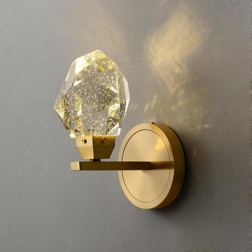 LED Postmodern Crystal Copper Gold LED Lamp LED Light Wall lamp Wall Light Wall Sconce For Bedroom