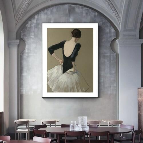 Vintage Dancer Wall Art Beauty Ballet Girl Portrait Shoes Canvas Painting Nordic Poster and Print Scandinavia Home Bedroom Decor
