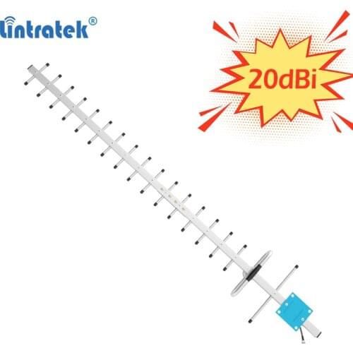 Lintratek New 20dBi Outdoor Antenna 2G 3G 4G Full Band 824-2700Mhz Foldable External Antenna 18 Yagi High Gain N female