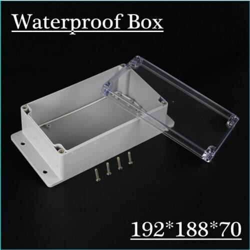 192*188*70mm New 1 piece IP65 waterproof plastic enclosure/box for electronic/for PCB with transparent