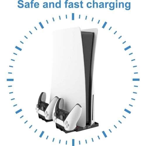 LED Controller Charger Cradle Stand For Playstation 5 Controller Fast Charging Dock Base For PS5 Host/digital Version/Ultra HD