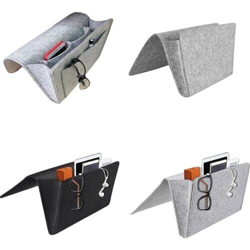 1PC Bedside Storage Organizer Hanging Caddy Bed Holder Pockets Bed Pocket Sofa Organizer Pockets Book Felt Bed Holder Pockets