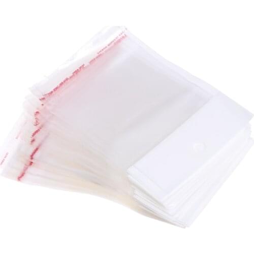 100 Pcs/Set Plastic Packing Bag Transparent Self Adhesive Jewelry Seal 6x8cm